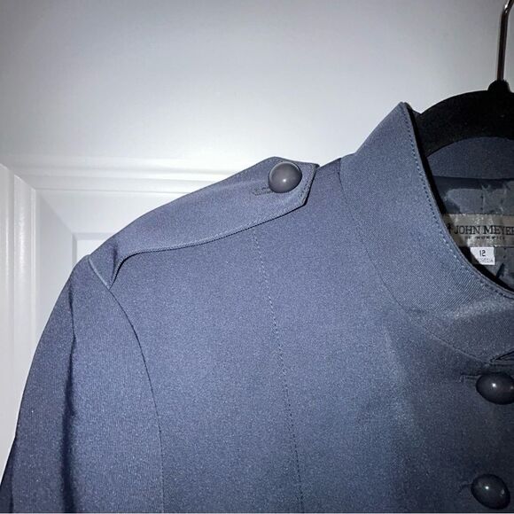 John Meyer of Norwich Military Style Button Front Pleated Peplum Back Jacket - Picture 3 of 6